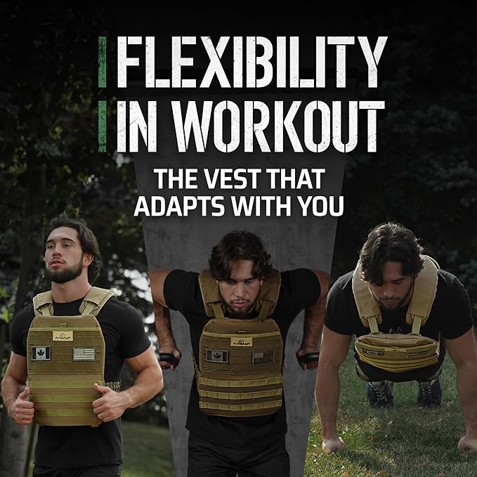 Amstaff Tactical Weighted Vest - Adjustable Weight Vests - Versatile Wearable Vest for Fitness Workouts, Strength and Endurance Training, Running