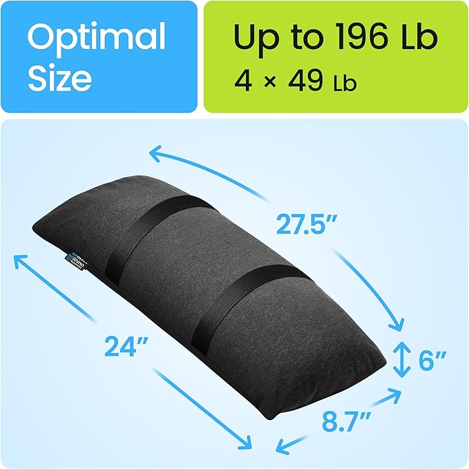 Rhino BaseMate Umbrella Base Weights 6-Pack – Fillable Sand Bags for Umbrella Base & Patio Stand | Durable Weatherproof Sandbag Weights for Outdoor Umbrellas, Arched Design, Holds Up to 49 lbs Each