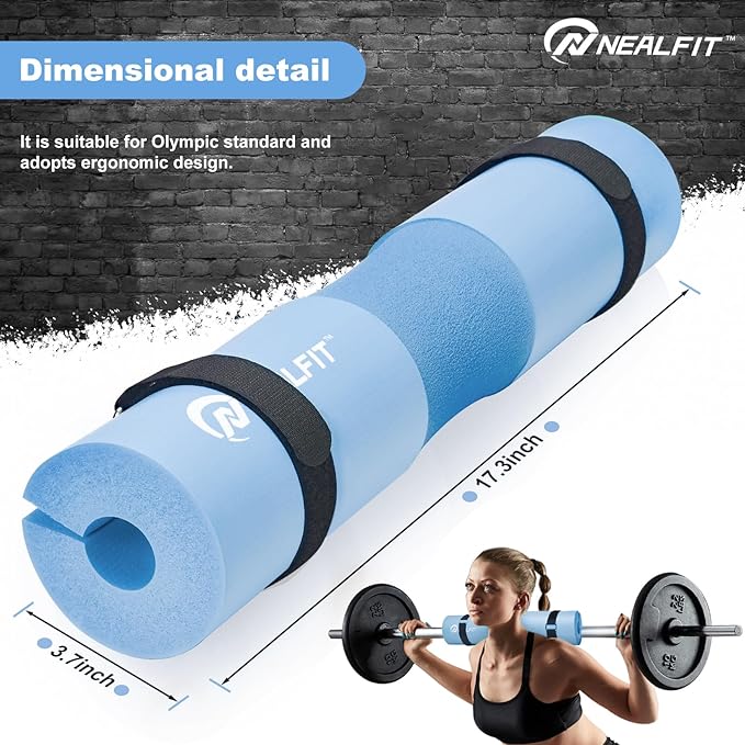 Barbell Pad Squat Pad for Squats—Squat Bar Pad—Great for Weightlifting,Lunges and Hip Thrusts—Foam Sponge Pad—Fit Standard and Olympic Bars Perfectly