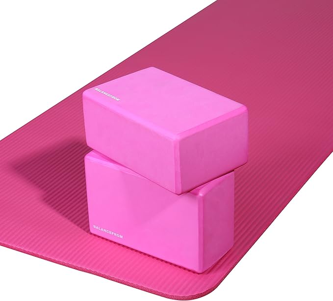 Fitvids GoYoga, Set of 2 High Density Yoga Blocks, 9"x6"x4" Each