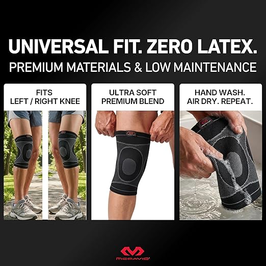 McDavid MD5113-01-35 Knee Sleeve / 4-Way Elastic Black Adult-S