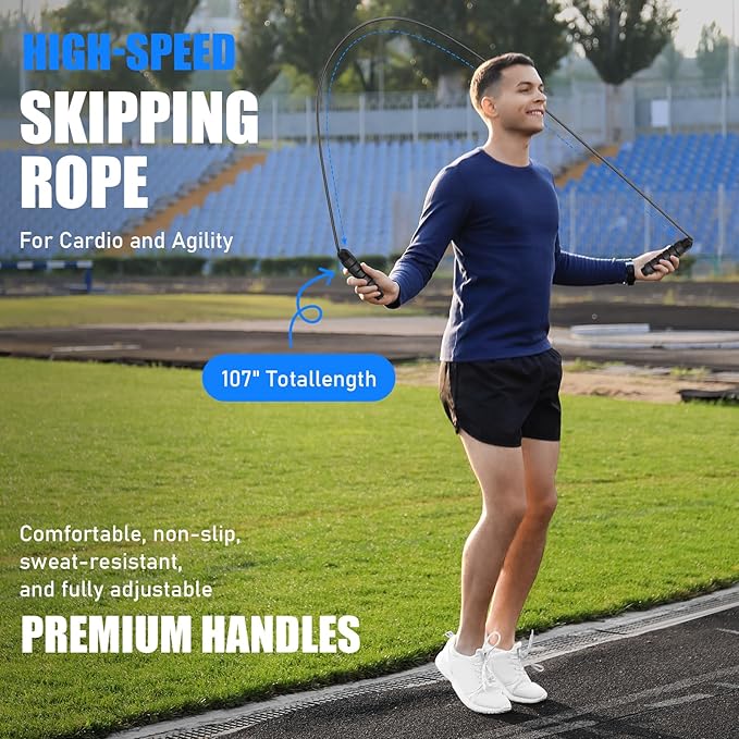 Agility Speed Training Equipment Set, Football Practise Set with 20ft Agility Ladder, 12 Cones, 4 Adjustable Hurdles, Jump Rope, for Basketball, Soccer Training, Football, Kids, Youth, Adults