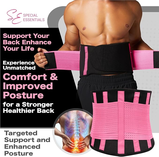 Special Essentials Waist Trainer for Women & Men Adjustable Sweat Band Waist Trimmer For Core Stability & Training Workouts