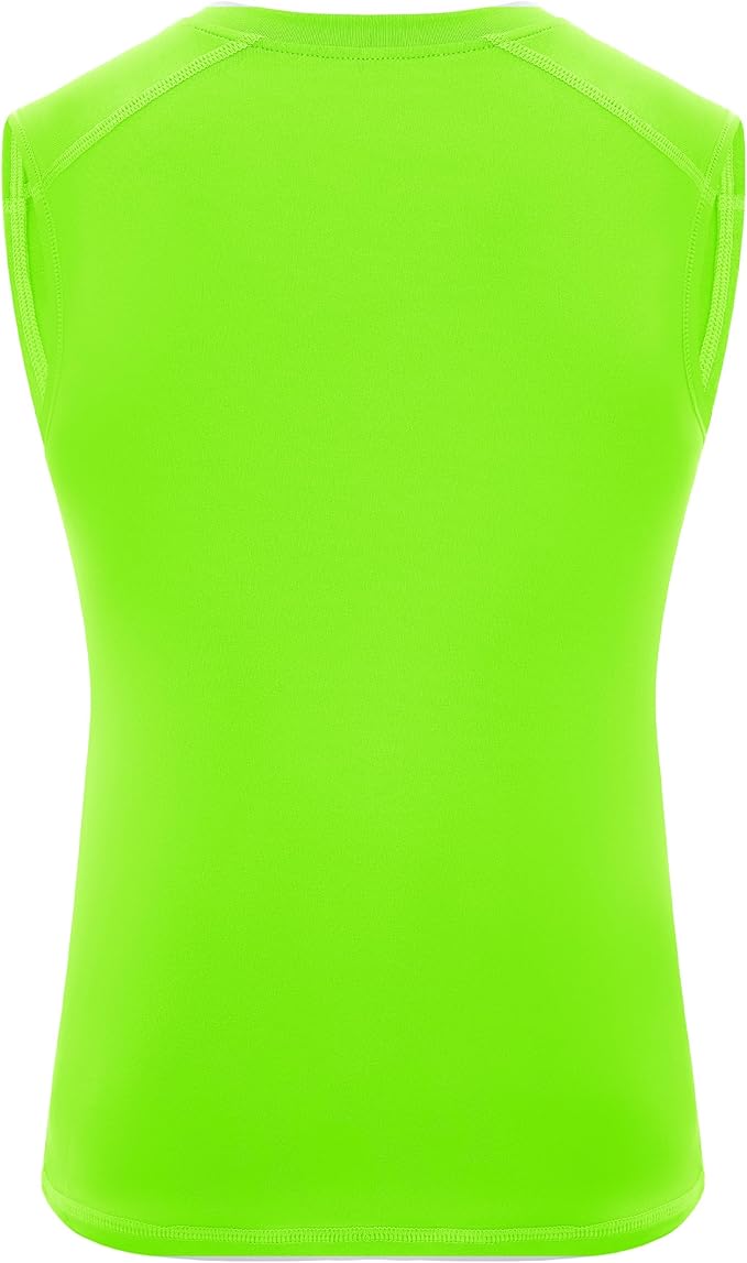Roadbox Boys Youth Sleeveless Compression Shirt, Quick Dry Kids Football Undershirt, Athletic Soft Tank Tops Sport Basketball