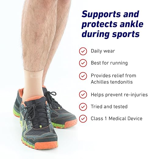 Neo-G Airflow Ankle Compression Sleeve - Sports, Daily Wear - Compression Ankle Brace, Tendonitis Support, Compression Ankle Support for Weak Ankles and Joint Pain - Airflow - XL – Beige