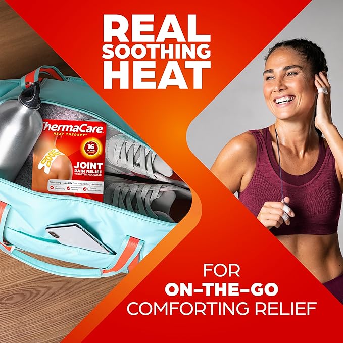 ThermaCare Portable Heating Pads - Adhesive, Disposable HeatWraps for Joint & Muscle Pain Relief - Multi-Purpose, Drug-Free Therapy with Flexible Fit (12-Count - 3 Packs of 4)