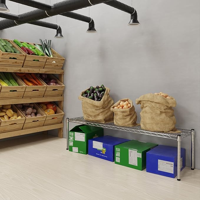 14''W x 54''L x 14''H Chrome Plated Wire Dunnage Rack | Off The Floor Storage