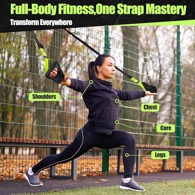 Home Resistance Training Kit with Straps & Bands – Adjustable Full-Body Workout System for Home Gym, Yoga, Pilates, Travel | Compact Design