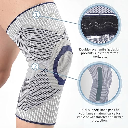 GOOGAH Knee Compression braces 2-Pack - Pain Relief Support for Arthritis, ACL & Meniscus Tears | Breathable Nylon Knee Sleeves for Men & Women | Sizes XXS-2XL