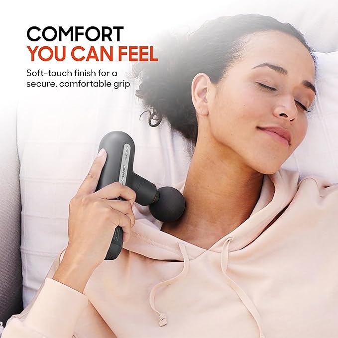 Sharper Image Powerboost Move Aero [New 2026 Version] Mini Deep Tissue Percussion Massage Gun| Muscle Recovery & Pain Relief Massage Tool| Full Body Back & Shoulder Massager| Travel Gift for Men Women