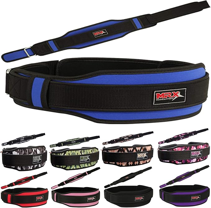 MRX Weight Lifting Belt with Double Back Support Gym Training 5" Wide Belts 11 Colors