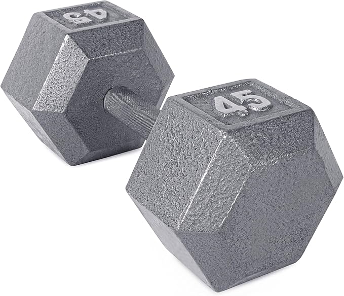 CAP Barbell Cast Iron Hex Dumbbell, Single, 45 lb