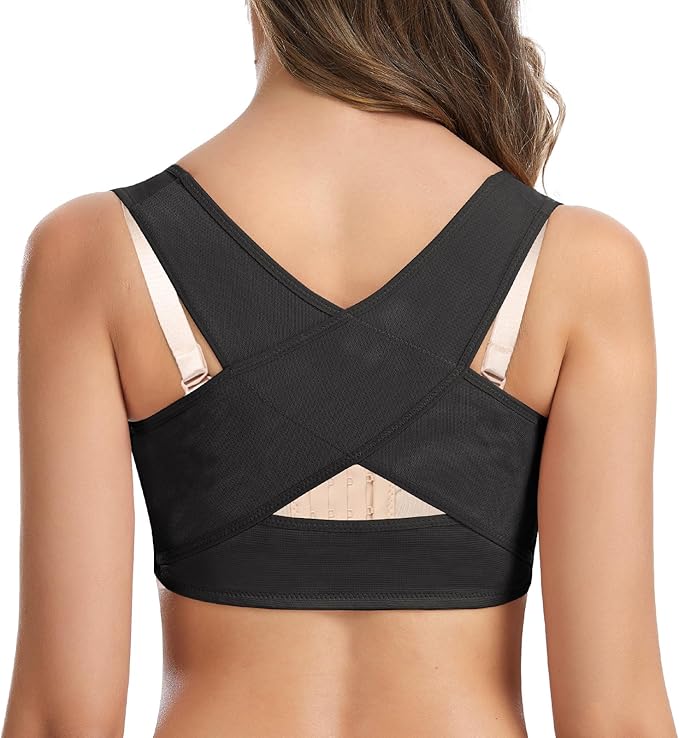 QWD Sleeveless Chest Brace Push up for Woemn Posture Corrector Back Shaper Vest Shapewear Tops