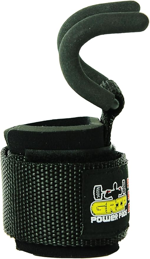 Weight Lifting Rod Hooks Heavy Duty Wrist Wraps Power Weight Lifting Training Gym Grips Straps Set of 2
