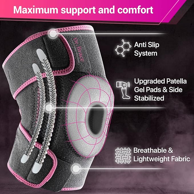 DR. BRACE ELITE Knee Brace with Side Stabilizers & Patella Gel Pads for Maximum Knee Pain Support and fast recovery for men and women-Please Check How To Size Video (Orion's, Small)