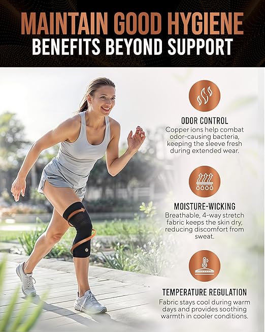 TheraCopper Copper Knee Brace for Men & Women (2 Pack) — Non-Slip Compression Copper Knee Sleeve for Arthritis, Knees Pain Relief, Swelling, Anti inflammatory and Recovery Support (XX-Large)