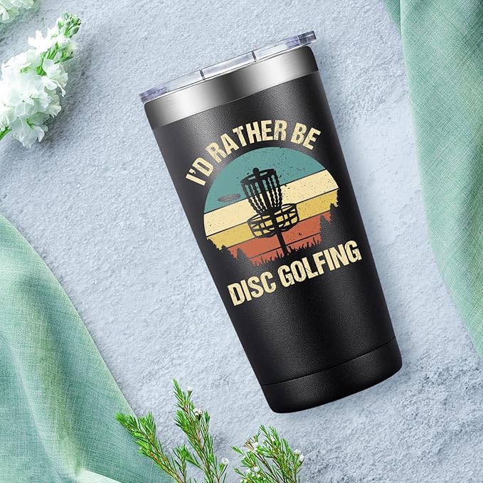 Disc Golf Gifts for Men - Christmas, Birthday Gifts for DiscGolf Player - I’d Rather Be Disc Golfing Tumbler Cup 20 oz