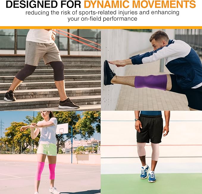 Doc Miller Knee Compression Sleeve Brace for Men & Women (Pair) Best Support for Workout Running ACL Arthritis Pain Relief