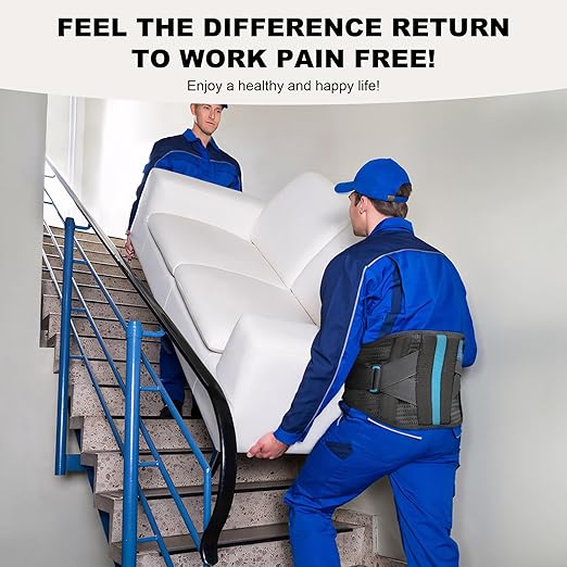 Back Brace For Lower Back Pain With Lumbar Pad，Back Support Brace For Men And Women With Dual Adjustable Straps，Back Brace For Lifting At Work For Herniated Disc, Sciatica, Scoliosis(2XL Fits 37.5"-47")