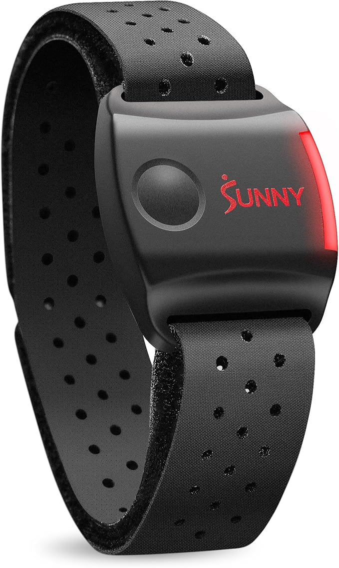 Sunny Health & Fitness Heart Rate Monitor Armband with LED Indicator, Step Counter - HR200