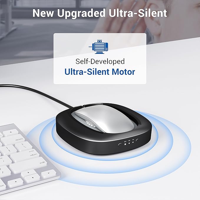 MEKASS Mouse Mover with Adjustable Interval Timer and Ultra-Silent Motor, Mouse Jiggler Simulates Real Mouse Movement, No Need Software, Mouse Jiggers for Keeping Computer Awake(Black)