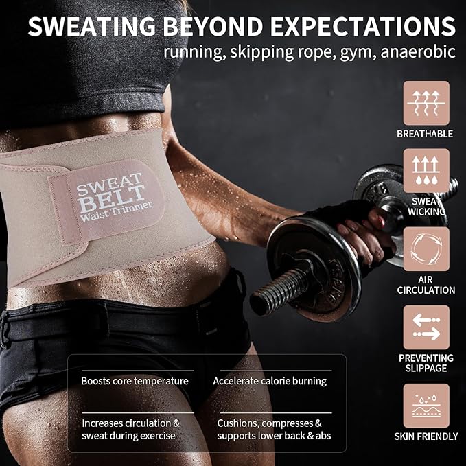Lisacool Waist Trainer for Women Lower Belly Fat,Waist Sweat Band for Women,Belly Band Sweat Belt,Stomach Wrap,Body Shaper