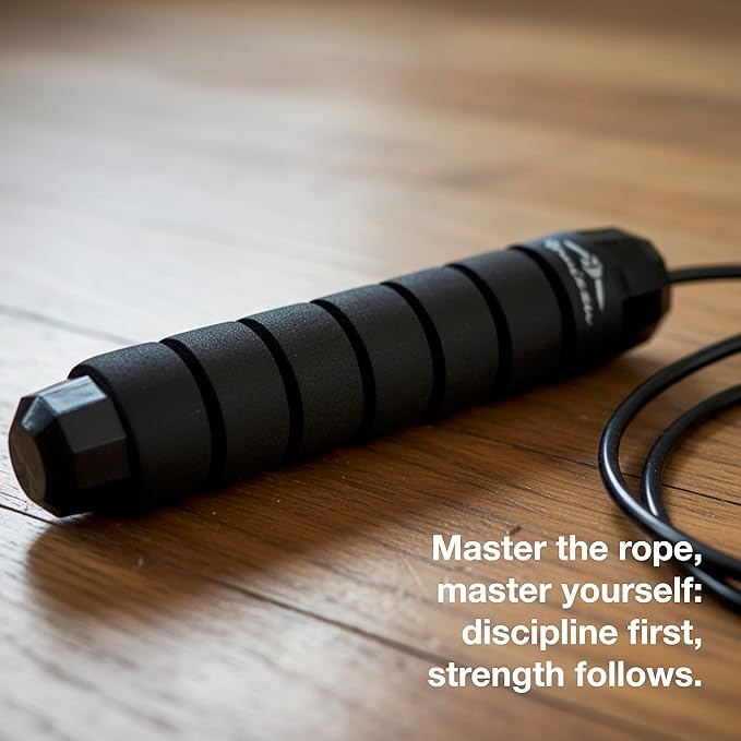 Adjustable Jump Rope for Martial Arts & Fitness – Tangle-Free Cable, Ergonomic Foam Handles & Ball Bearings – Includes 2 Towels, Bag and Packaging – Ideal for Boxing, MMA, CrossFit, Fitness, Cardio Training & Home Workouts