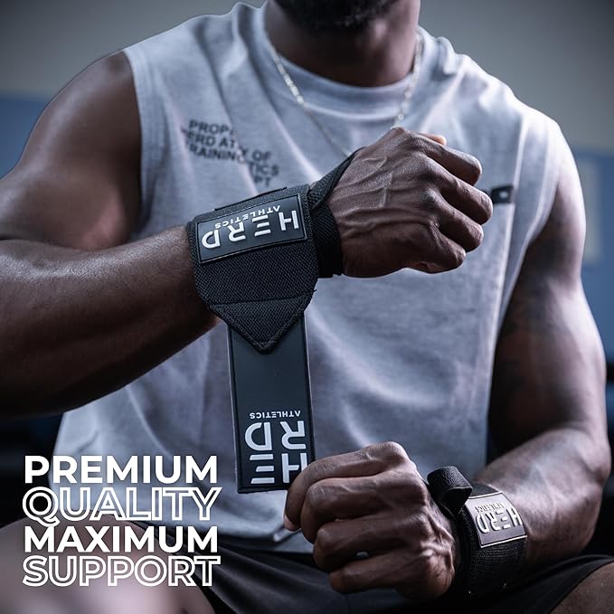 Weightlifting Wrist Wraps – 12" & 18" Adjustable Support with Thumb Loop – Medium Stiffness for Powerlifting, Olympic Lifting, Functional Fitness, Bodybuilding