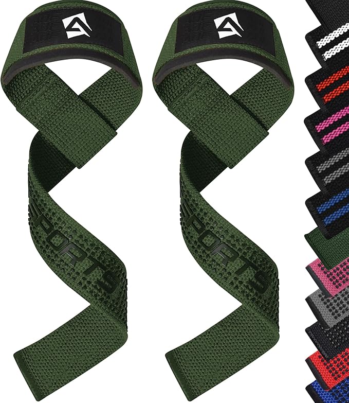 AQF Lifting Wrist Straps for Weightlifting, Powerlifting & Deadlifts – 23” Neoprene Padded Cotton Straps for Strength Training & Gym Workouts - Maximum Grip Support for Men & Women