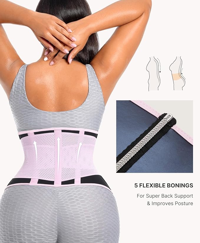 SHAPELLX Sauna Waist Trainer Women Tummy Control Waist Trimmer Cincher Ab Belt with Triple Wrap Sauna Suit for Workout
