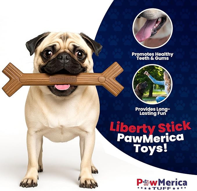 Stick – Indestructible Dog Toy for Aggressive Chewers – Durable Stick Toy for Chewing, Play & Gnawing – Helps Clean Teeth and Massage Gums – Pet-Safe & Made in USA (9 x 3 x 1.3 Inches)