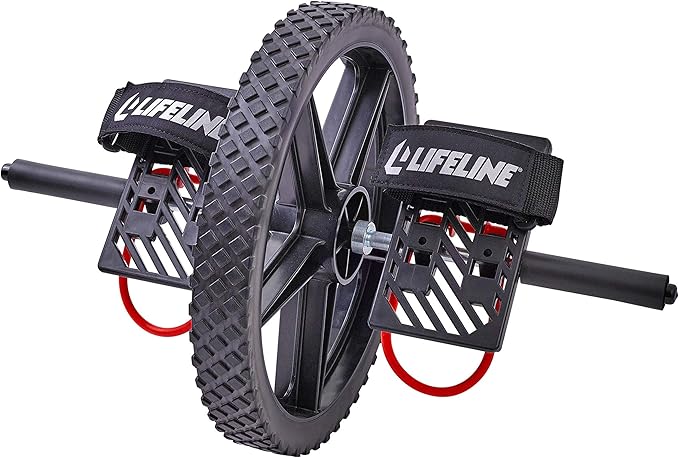 Lifeline Power Wheel for Full Body Functional Fitness - Strengthen Abs, Core, Lower & Upper Body with Foot Straps