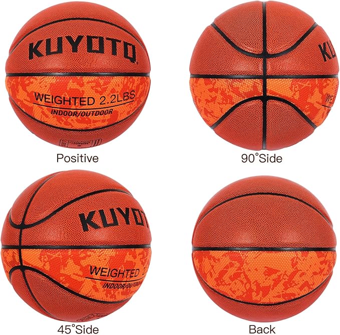 KUYOTQ 3LBS/3.3LBS/2.2LBS Weighted Heavy Training Basketball 29.5/28.5" in and Outdoor Improving Handling Dribbling Passing Rebounding Skill Composite Size 7/6 Weighted Training Basketball Equipment