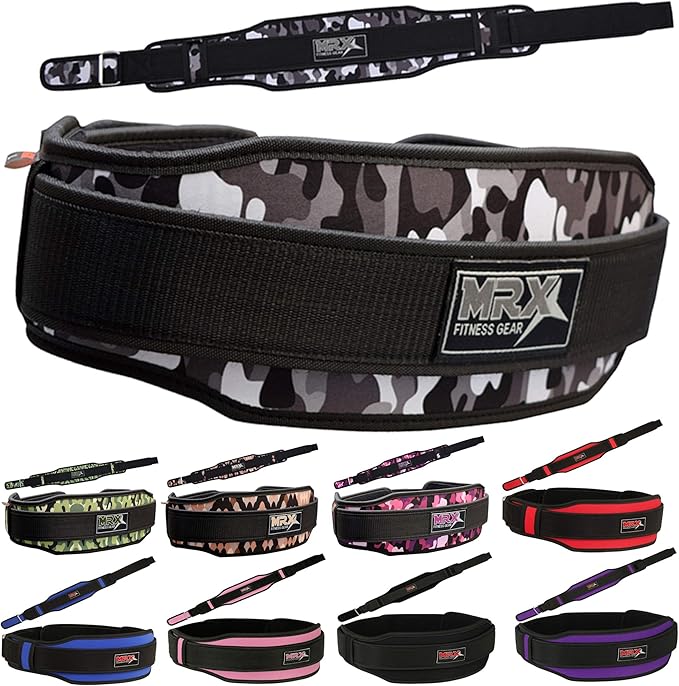 MRX Weight Lifting Belt with Double Back Support Gym Training 5" Wide Belts 11 Colors