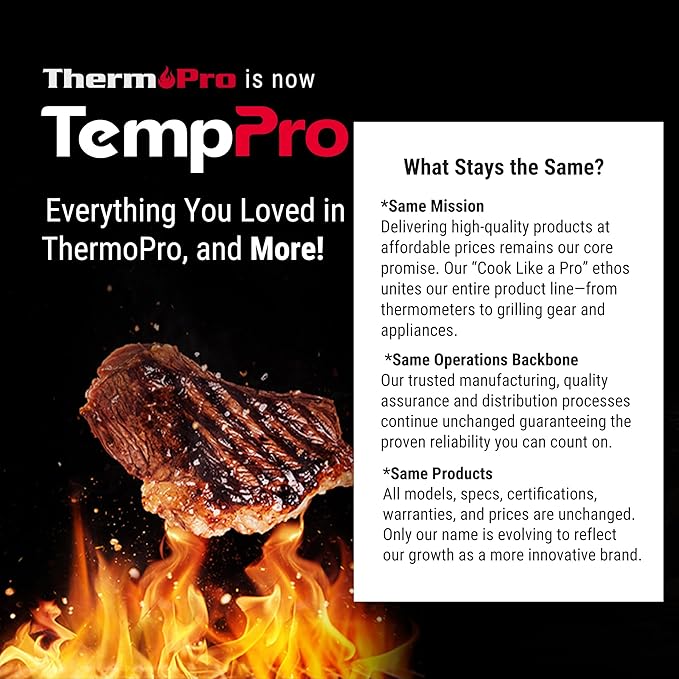 TempPro TM02 24H Digital Timer with Dual Kitchen Timers for Cooking, Magnetic Timer Clock with Adjustable Alarm Volume & LCD Backlit Display, Classroom Timer for Kids & Teachers(Previously ThermoPro)