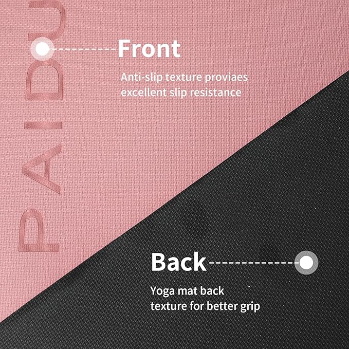 PAIDU Yoga Mat Non Slip Anti-tear,extra thick-2/5 inch（10MM）High Resiliency Professional POE Yoga Mats for Women Men Kids,72"x24"inch,Workout, Yoga, Pilates and Floor Exercise, with Carrier Strap