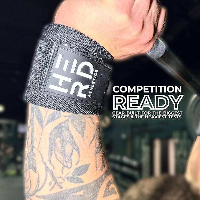 Weightlifting Wrist Wraps – 12" & 18" Adjustable Support with Thumb Loop – Medium Stiffness for Powerlifting, Olympic Lifting, Functional Fitness, Bodybuilding