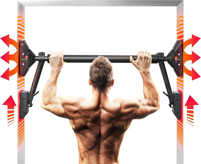 Pull Up Bar/Chin up bar Upper Body Workout Bar | Super load-bearing, Dual Security Locking Fitness Strength Training Equipment
