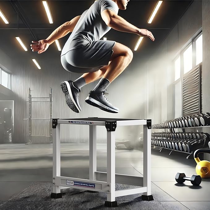 GanFindX Steel Plyo Box 12/18 Inch Surface Metal Plyometric Jumping Box Home Gym Jump Trainer for Fitness Exercise Agility Stamina Conditioning Strength