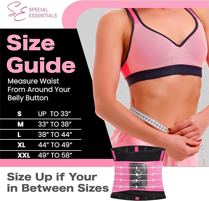 Special Essentials Waist Trainer for Women & Men Adjustable Sweat Band Waist Trimmer For Core Stability & Training Workouts