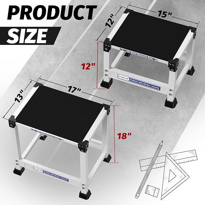 GanFindX Steel Plyo Box 12/18 Inch Surface Metal Plyometric Jumping Box Home Gym Jump Trainer for Fitness Exercise Agility Stamina Conditioning Strength
