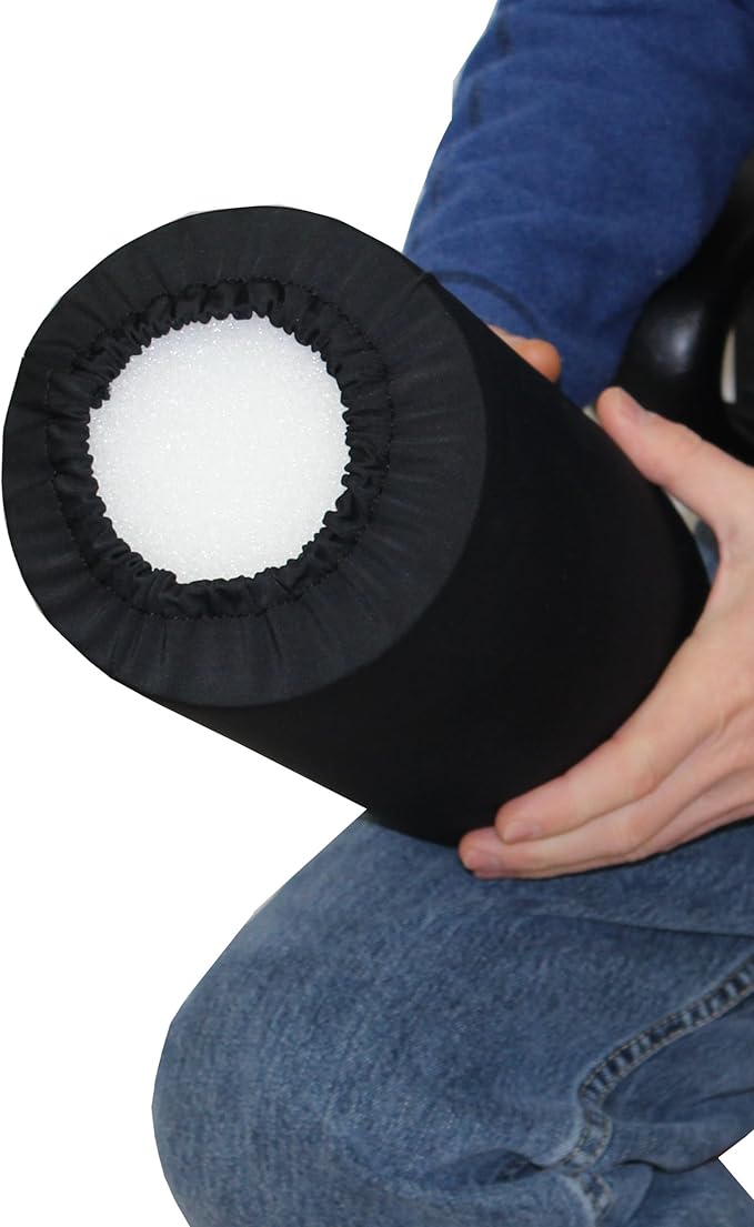 Rehabilitation Advantage Black Fabric Foam Roller Cover, 12" Long