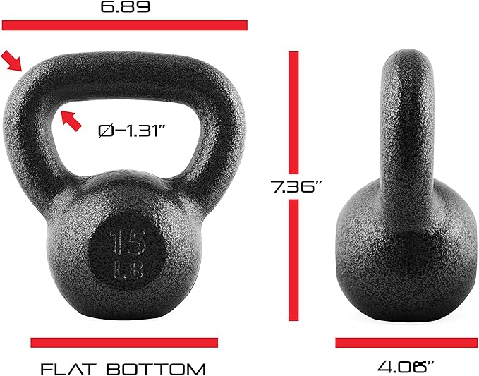 CAP Barbell Cast Iron Kettlebell - Coated Options, Singles and Sets, Multiple Weight Choices