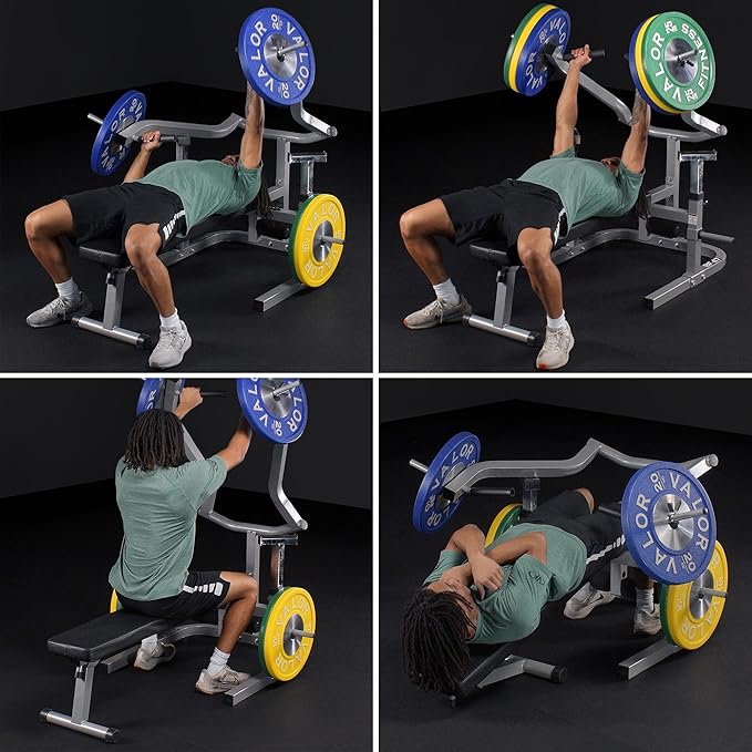 Valor Fitness Adjustable Chest Press Weight Bench – Multi-Grip Arm Trainer, Independent Converging Arms for Strength Training 250 lb Max Home Gym Workout Equipment