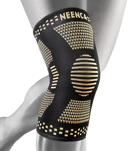 NEENCA Copper Knee Braces for Knee Pain Relief - 2 Pack Knee Sleeves Set, Knee Compression Sleeves with Copper Ions Infused Fiber for Sports, Workout, Arthritis, Meniscus Tear- FSA/HSA Eligible