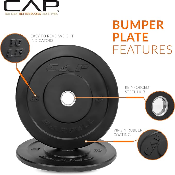 CAP Barbell Rubber Olympic Bumper Plate | Multiple Options/Colors
