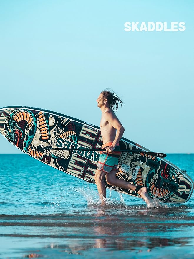 10’6’’ Inflatable Stand Up Paddle Board (SUP) for Adults and Youth with Non-Slip Deck – Complete Accessories Kit, for Fishing, Yoga, Fitness & Family Fun