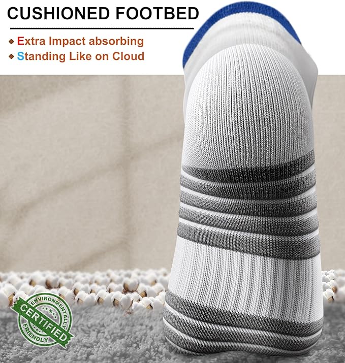 BULLIANT Men Running Socks,Active Ankle Socks No Show For Men With Cushioned Footbed Arch Support Breathable Wicking