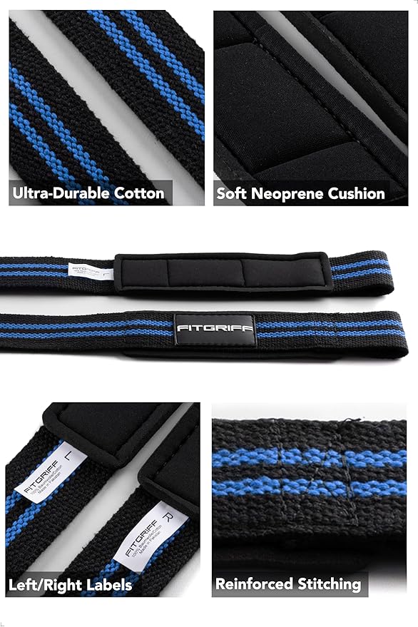 Fitgriff® Lifting Wrist Straps for Weightlifting, Gym, Deadlift, Workout (Made of Premium Cotton & Padded) - Men & Women