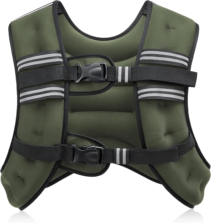 ZELUS Weighted Vest, 6lb/8lb/12lb/16lb/20lb/25lb/30lb Weight Vest with Reflective Stripe for Workout, Strength Training, Running, Fitness, Muscle Building, Weight Loss, Weightlifting